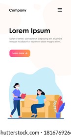 Patient waiting medical test result in hospital. Visiting doctor, nurse, clinic flat vector illustration. Medical examination, consultation concept for banner, website design or landing web page