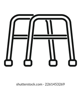 Patient walker icon outline vector. Therapist massage. Rehab care