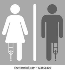 Patient WC Persons vector icon. Style is bicolor flat icon symbol with rounded angles, dark gray and white colors, silver background.