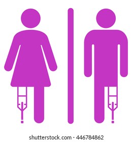 Patient WC Persons vector icon. Style is flat icon symbol with rounded angles, violet color, white background.