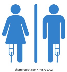 Patient WC Persons vector icon. Style is flat icon symbol with rounded angles, cobalt color, white background.