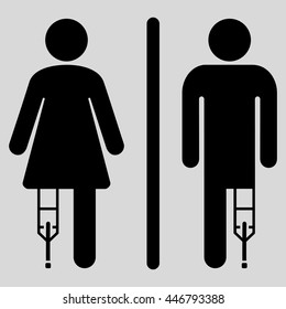 Patient WC Persons vector icon. Style is flat icon symbol with rounded angles, black color, light gray background.