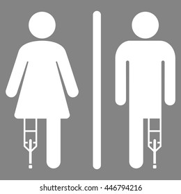 Patient WC Persons vector icon. Style is flat icon symbol with rounded angles, white color, gray background.