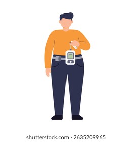 Patient Wearing Insulin Pump Managing Diabetes White Background Advanced Health Care