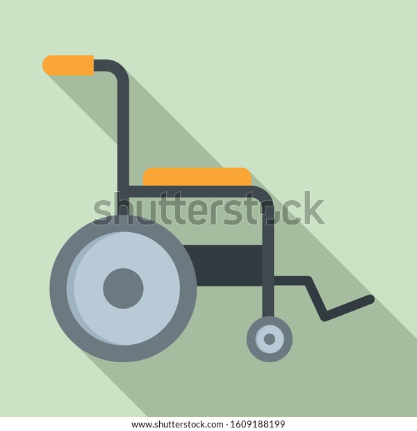 Patient wheelchair icon. Flat\
illustration of patient wheelchair vector icon for web\
design