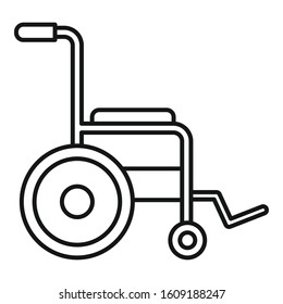 Patient wheelchair icon. Outline patient wheelchair vector icon for web design isolated on white background