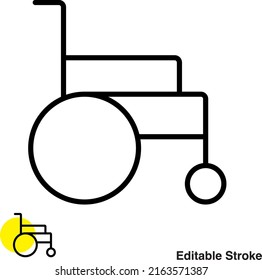 Patient Wheelchair Vector Line Icon