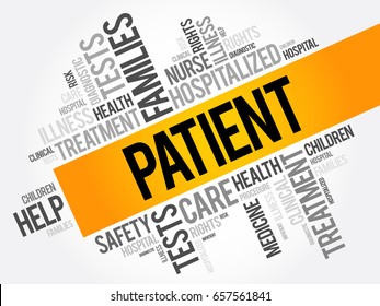 Patient word cloud collage, health concept background