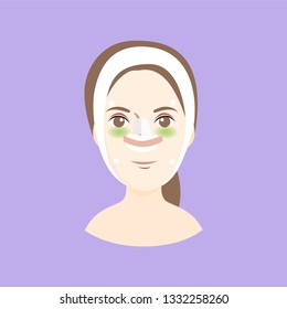 Patient's face after the surgery. Vector illustration