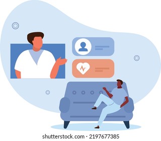 Patients having online consultations with medical specialists.