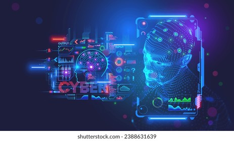 Сhipping of patient's human brain, Connecting the human brain to an electronic chip. Restoration of neural connections of paralyzed people. Microsurgery. New technologies in medicine and healthcare.