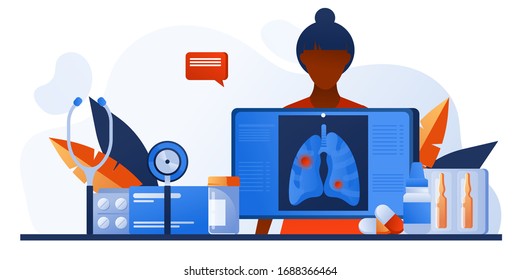 Patients lung radiography image. Lungs with tuberculosis, lung cancer, asthma diseases, coronavirus, infection. Pulmonology, respiratory medicine, radiography. Pharmacy, drugs and pills. Chest x-ray. 