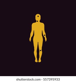 Patients point on the human body, various symptoms of Zika on the human