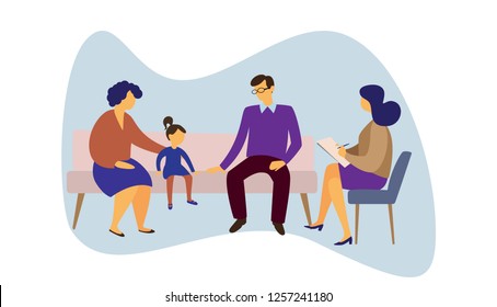 Patients and psychologist. Psychotherapy support.