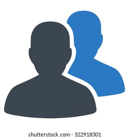 Patients vector icon. Style is bicolor flat symbol, smooth blue colors, rounded angles, white background.