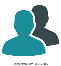 Patients vector icon. Style is bicolor flat symbol, soft blue colors, rounded angles, white background.