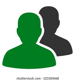 Patients vector icon. Style is bicolor flat symbol, green and gray colors, rounded angles, white background.