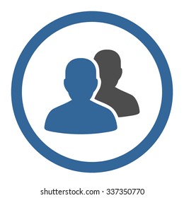 Patients vector icon. Style is bicolor flat rounded symbol, cobalt and gray colors, rounded angles, white background.
