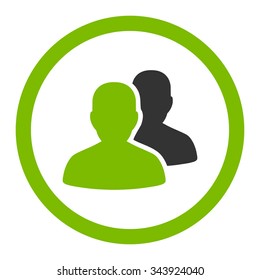 Patients vector icon. Style is bicolor flat rounded symbol, eco green and gray colors, rounded angles, white background.