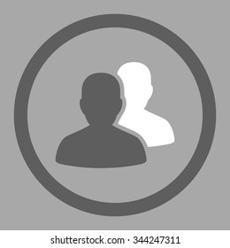 Patients vector icon. Style is bicolor flat rounded symbol, dark gray and white colors, rounded angles, silver background.