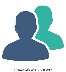 Patients vector icon. Style is bicolor flat symbol, cobalt and cyan colors, rounded angles, white background.