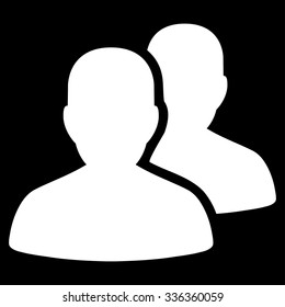 Patients vector icon. Style is flat symbol, white color, rounded angles, black background.