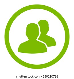Patients vector icon. Style is flat rounded symbol, eco green color, rounded angles, white background.
