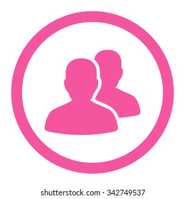 Patients vector icon. Style is flat rounded symbol, pink color, rounded angles, white background.
