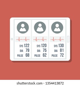 patients vitals on digital tablet screen, medical technology concept