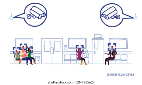 patients waiting clinic hall surveillance cctv 