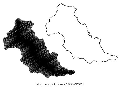 Patillas municipality (Commonwealth of Puerto Rico, Porto Rico, PR, Unincorporated territories of the United States) map vector illustration, scribble sketch Patillas map