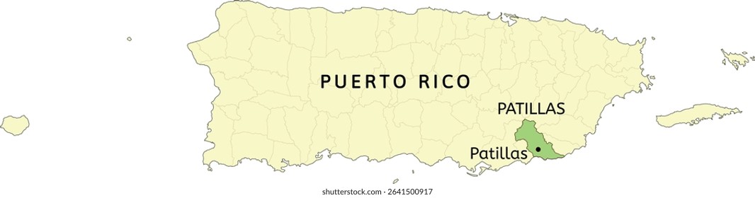 Patillas municipality and town of Patillas location on Puerto Rico map