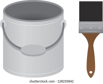 Patin brush and paint bucket