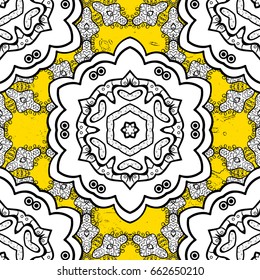 Patina. Element woodcarving. Pattern on yellow background with gray elements. Small depth of field. Furniture in classic style. Carving. Yellow tree with dim trim. Luxury furniture.