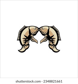 patina fish logo design vintage