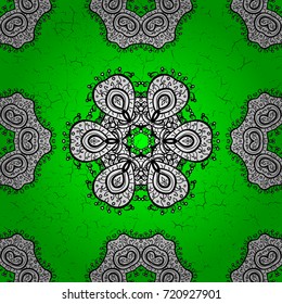 Patina. Luxury furniture. Carving. Small depth of field. Pattern on green background with elements. White tree with white trim. Furniture in classic style. Element woodcarving.