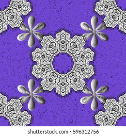 Patina. Luxury furniture. Pattern on violet background with gray elements. Small depth of field. Ornamental element woodcarving. Carving. Backdrop with gray trim. Furniture in classic style.