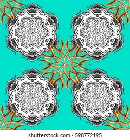 Patina. Small depth of field. Furniture in classic style. Carving. Seamless element woodcarving. Blue tree with gold trim. Luxury furniture. Pattern on blue background with golden elements.