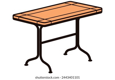 Patio area cafe and garden furniture table vector, Patio desk illustration
