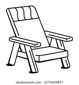 Patio chair icon in hand drawn style 

