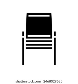 patio chair outdoor furniture glyph icon vector. patio chair outdoor furniture sign. isolated symbol illustration