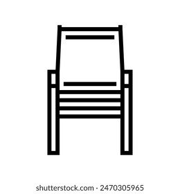 patio chair outdoor furniture line icon vector. patio chair outdoor furniture sign. isolated contour symbol black illustration