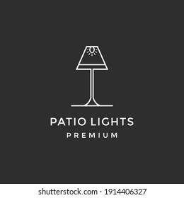 Patio Decoration Metal Light Vector Icon in black background