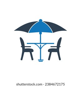 Patio furniture icon on white background
