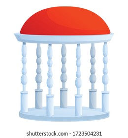 Icono de cenador de paciente. Dibujo de un icono portador de patio gazebo para el diseño web aislado en fondo blanco