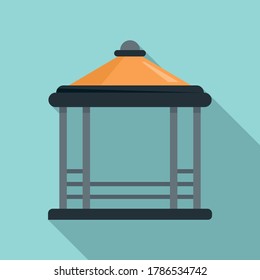 Patio gazebo icon. Flat illustration of patio gazebo vector icon for web design