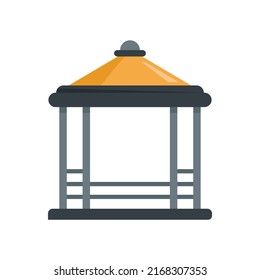 Patio Gazebo Icon. Flat Illustration Of Patio Gazebo Vector Icon Isolated On White Background