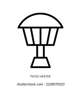 patio heater icon. Line Art Style Design Isolated On White Background