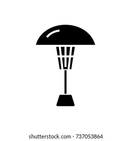 Patio Heater Icon, Vector Illustration, Black Sign On Isolated Background