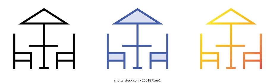 patio icon. Linear, Blue Fill and Gradient Style Design Isolated On White Background